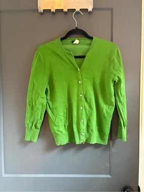 J. Crew Bright Green Button-Front Women’s Cardigan